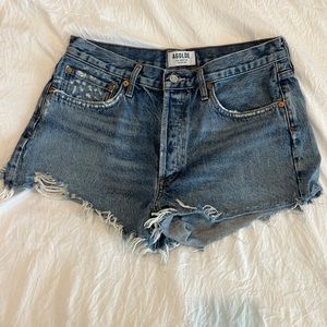 Agolde Parker Distressed Denim Shorts